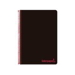 Cuaderno espiral liderpapel a4 wonder tapa plástico 80h 90gr cuadro 4mm con margen color negro - Imagen 1