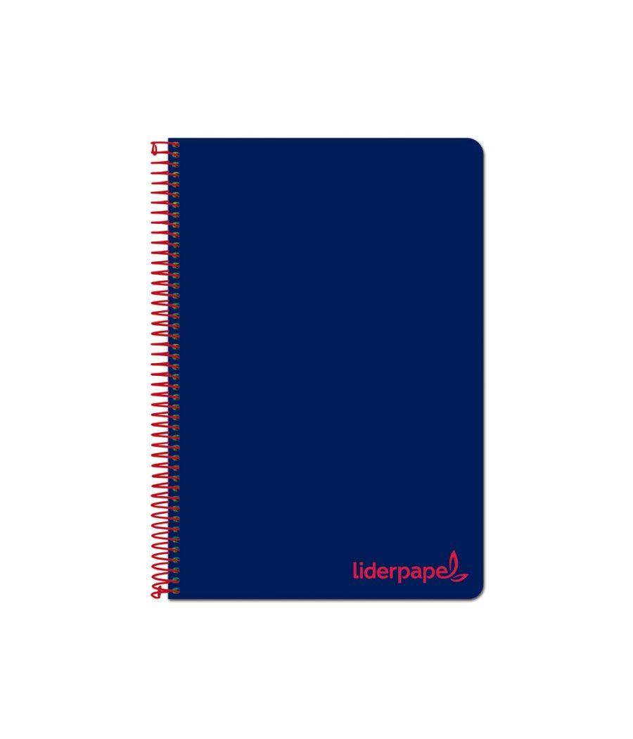 Cuaderno espiral liderpapel a4 micro wonder tapa plástico 120h 90 gr cuadro 5 mm 5 banda4 taladros color azul marino - Imagen 1