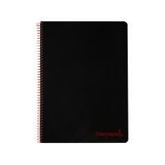 Cuaderno espiral liderpapel a4 micro wonder tapa plástico 120h 90 gr cuadro 5 mm 5 bandas 4 taladros color negro - Imagen 1