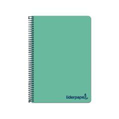 Cuaderno espiral liderpapel a4 micro wonder tapa plástico 120h 90 gr cuadro 5 mm 5 bandas 4 taladros color verde - Imagen 1