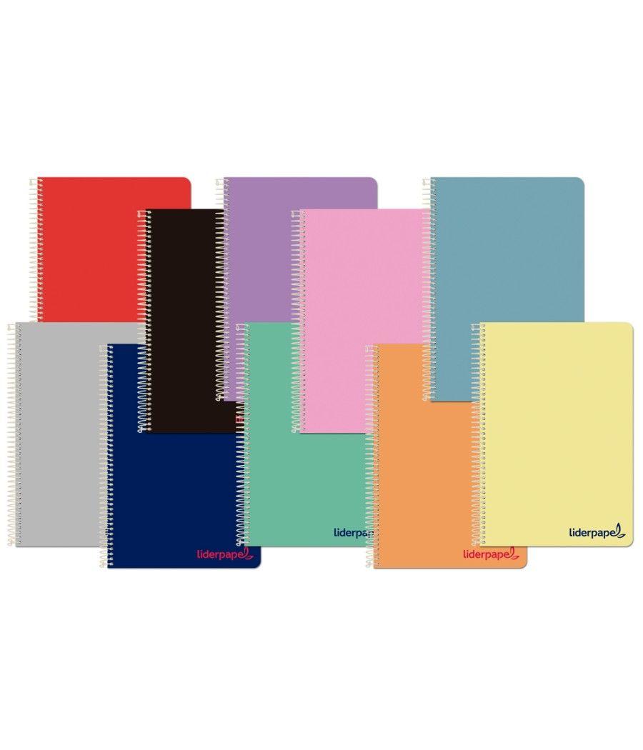 Cuaderno espiral liderpapel a4 wonder tapa plástico 80h 90gr rayado horizontal con margen colores surtidos - Imagen 1