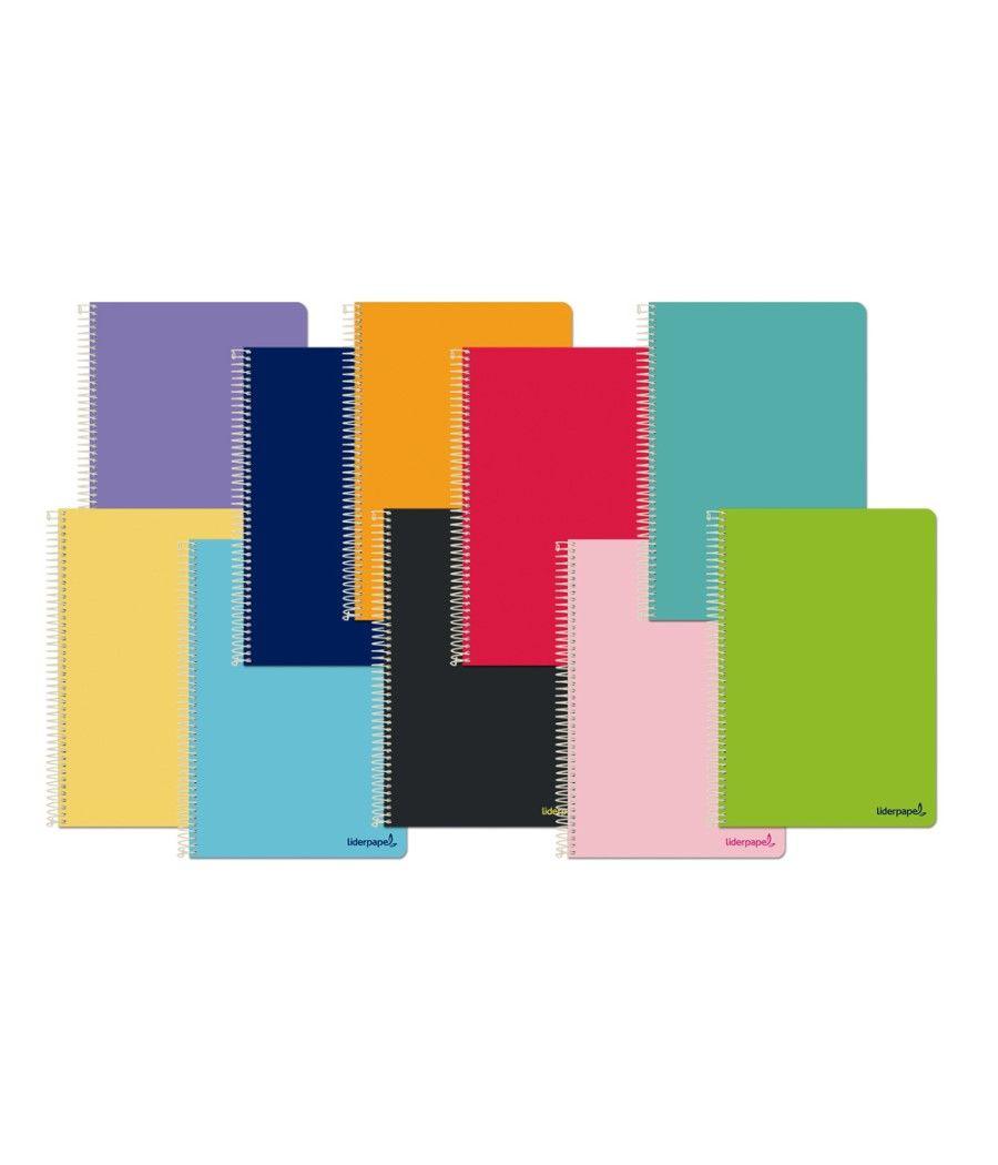 Cuaderno espiral liderpapel cuarto smart tapa blanda 80h 60gr rayado nº46 colores surtidos - Imagen 1