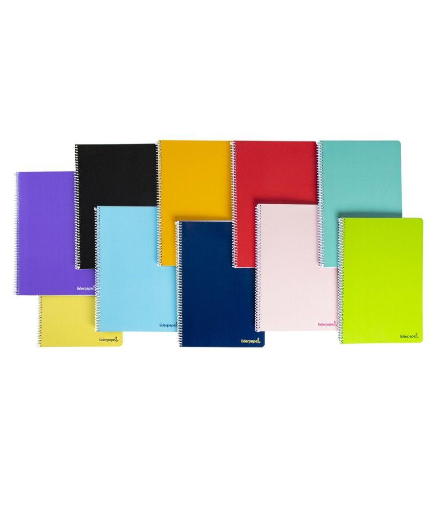 Cuaderno espiral liderpapel cuarto smart tapa blanda 80h 60gr pauta 3,5mm con margen colores surtidos - Imagen 1