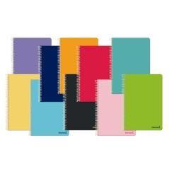 Cuaderno espiral liderpapel cuarto smart tapa blanda 80h 60gr cuadro 6mm con margen colores surtidos - Imagen 1