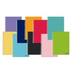 Cuaderno espiral liderpapel cuarto apaisado smart tapa blanda 80h 60gr cuadro 4mm conmargen colores surtidos - Imagen 1