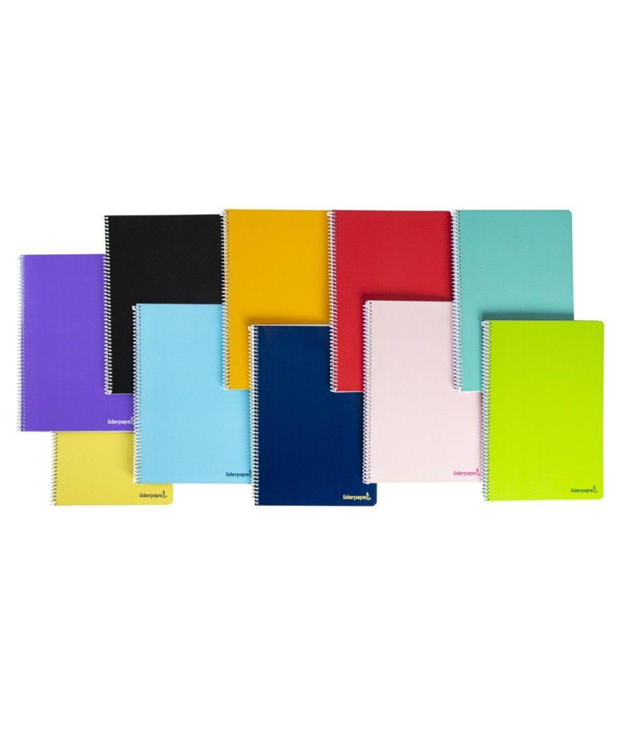 Cuaderno espiral liderpapel cuarto smart tapa blanda 40h 60gr cuadro 4mm con margen colores surtidos - Imagen 1