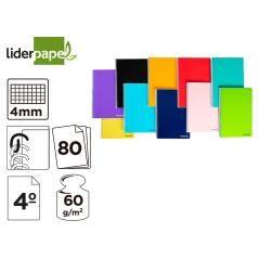 Cuaderno espiral liderpapel cuarto smart tapa blanda 80h 60gr cuadro 4mm con margen colores surtidos - Imagen 1