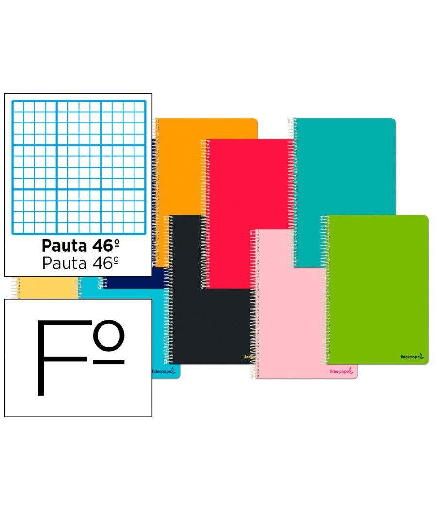 Cuaderno espiral liderpapel folio smart tapa blanda 80h 60gr rayado n 46 colores surtidos - Imagen 1