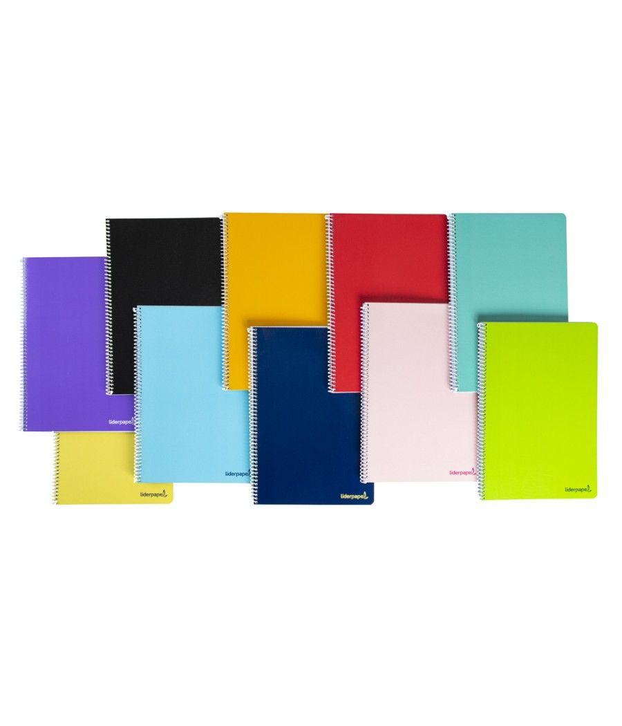 Cuaderno espiral liderpapel folio smart tapa blanda 80h 60gr pauta 2,5mm con margen colores surtidos - Imagen 1