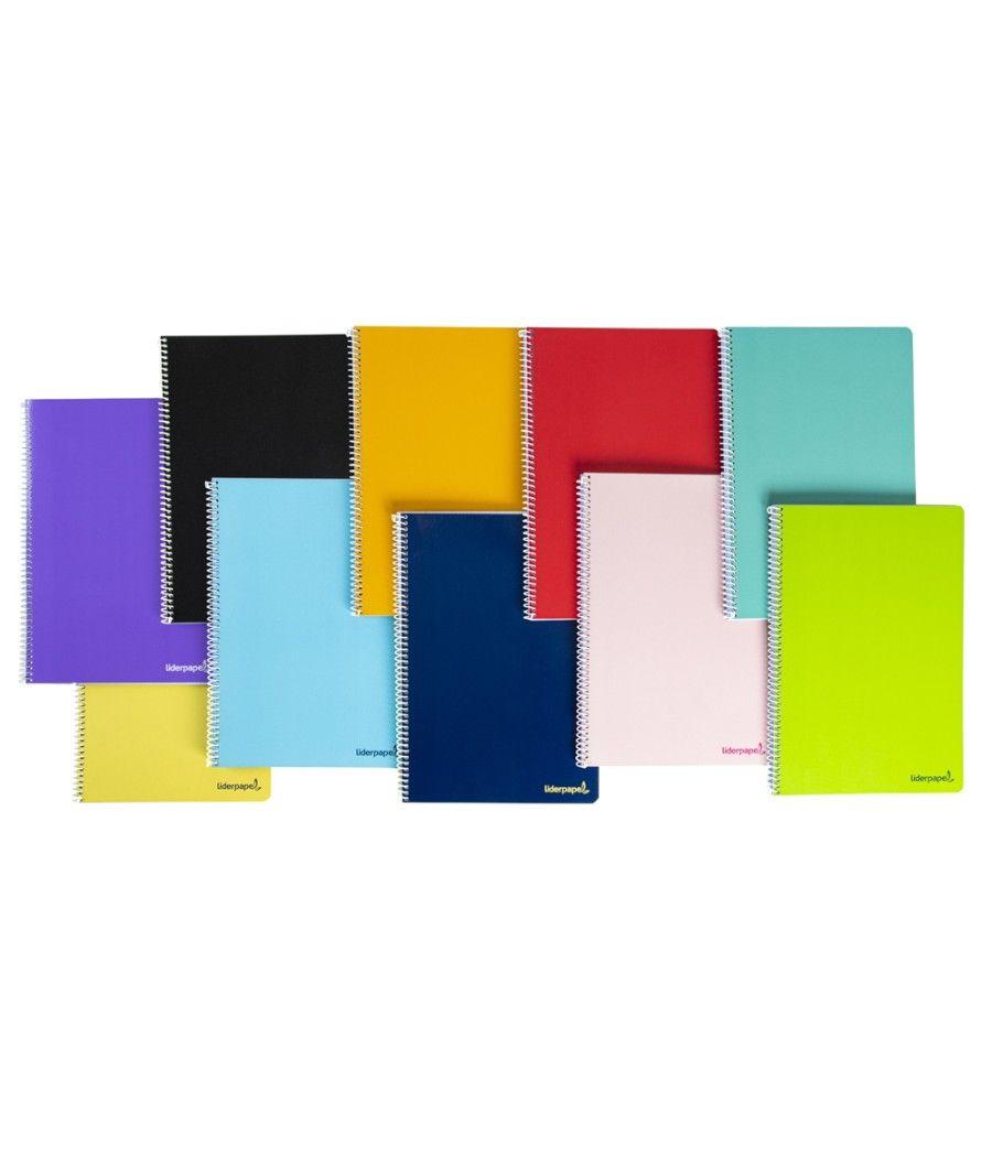 Cuaderno espiral liderpapel folio smart tapa blanda 80h 60gr pauta 3,5mm con margen colores surtidos - Imagen 1