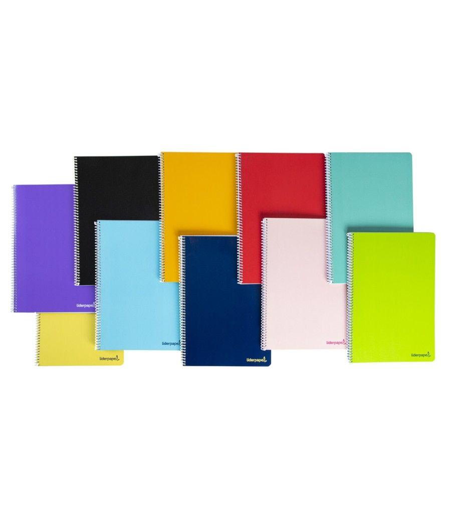 Cuaderno espiral liderpapel folio smart tapa blanda 80h 60gr horizontal 8mm con margen colores surtidos - Imagen 1
