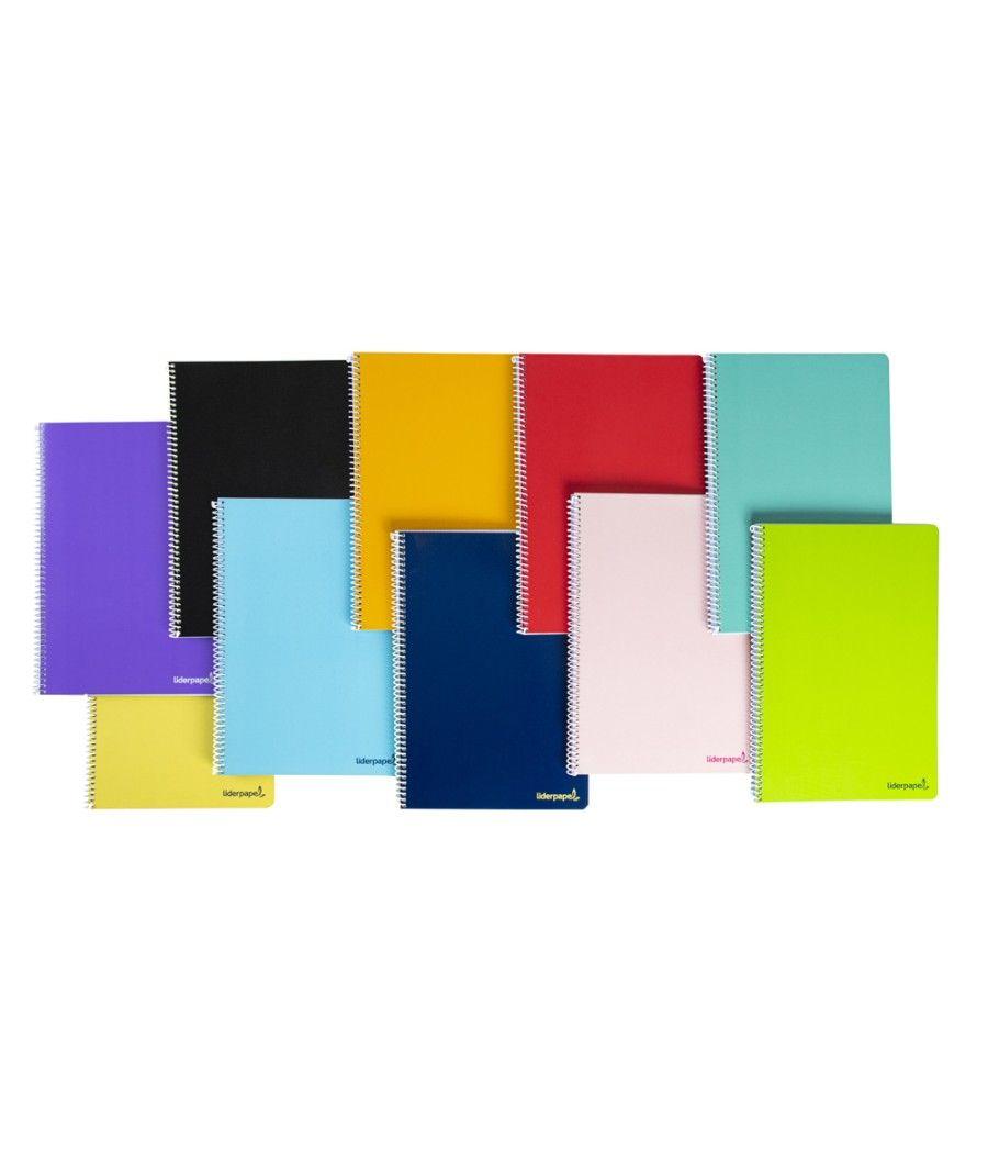 Cuaderno espiral liderpapel folio smart tapa blanda 80h 60gr cuadro 3 mm con margen colores surtidos - Imagen 1