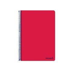 Cuaderno espiral liderpapel folio smart tapa blanda 80h 60gr cuadro 4mm con margen color rojo - Imagen 1