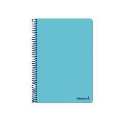 Cuaderno espiral liderpapel folio smart tapa blanda 80h 60gr cuadro 4mm con margen color celeste - Imagen 1