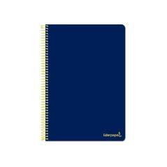 Cuaderno espiral liderpapel folio smart tapa blanda 80h 60gr cuadro 4mm con margen color azul oscuro - Imagen 1