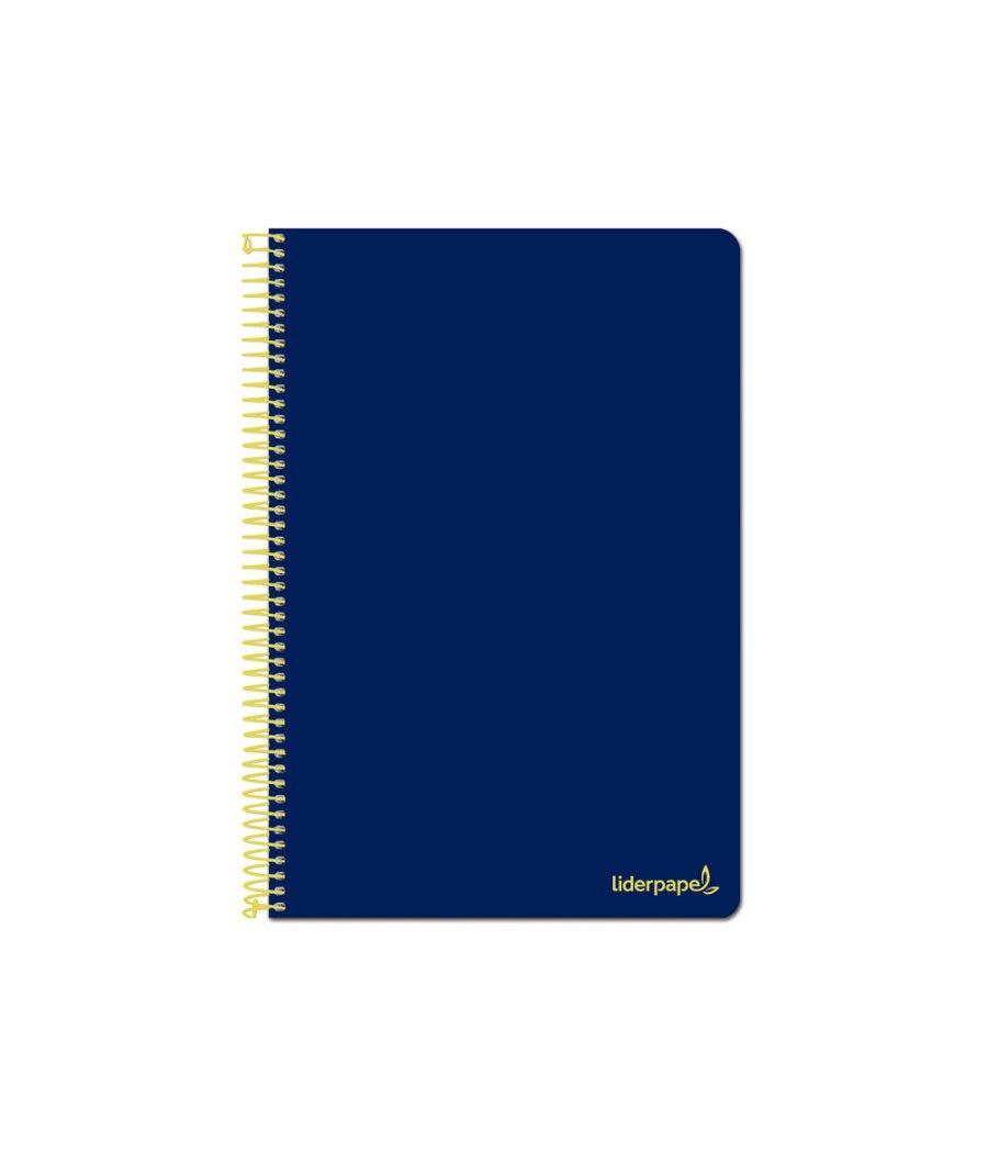 Cuaderno espiral liderpapel folio smart tapa blanda 80h 60gr cuadro 4mm con margen color azul oscuro - Imagen 1