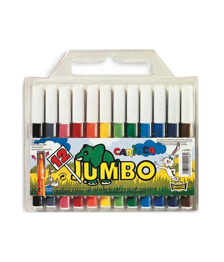 Rotulador carioca jumbo c/12 colores punta gruesa - Imagen 1
