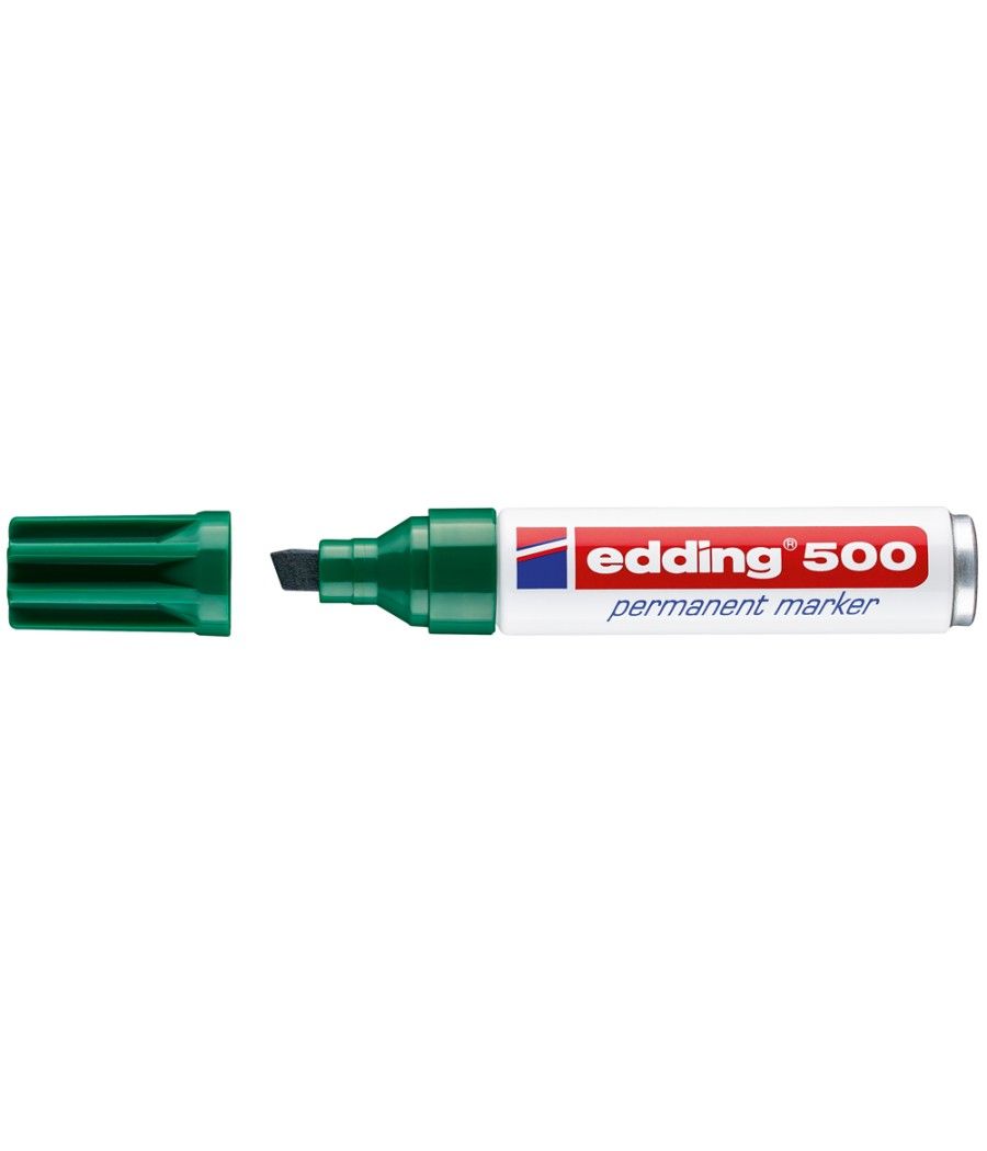 Rotulador edding marcador permanente 500 verde -punta biselada 7 mm - Imagen 1