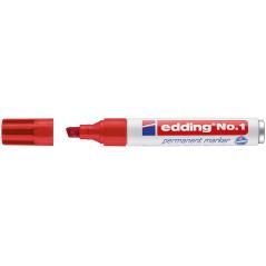 Rotulador edding marcador permanente 1 rojo -punta biselada 5 mm - Imagen 1