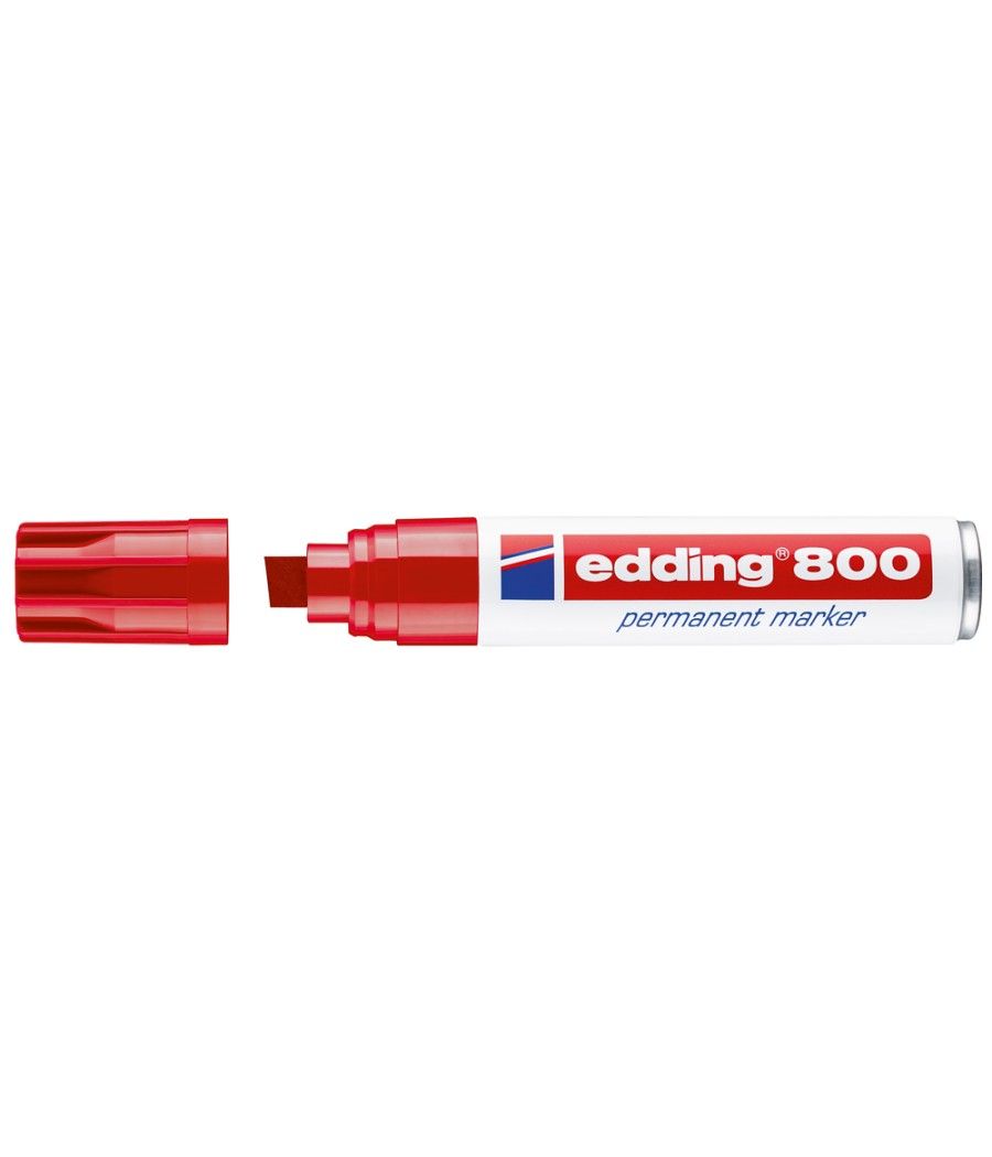 Rotulador edding marcador permanente 800 rojo -punta biselada 12 mm recargable - Imagen 1