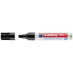 Rotulador edding marcador permanente 1 negro -punta biselada 5 mm - Imagen 1