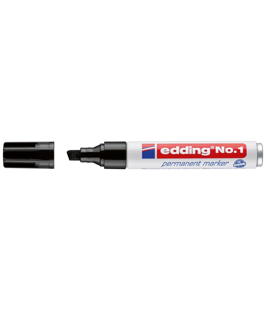 Rotulador edding marcador permanente 1 negro -punta biselada 5 mm - Imagen 1