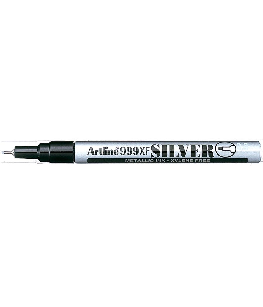 Rotulador artline marcador permanente tinta metálica ek-999 plata -punta redonda 0.8 mm - Imagen 1