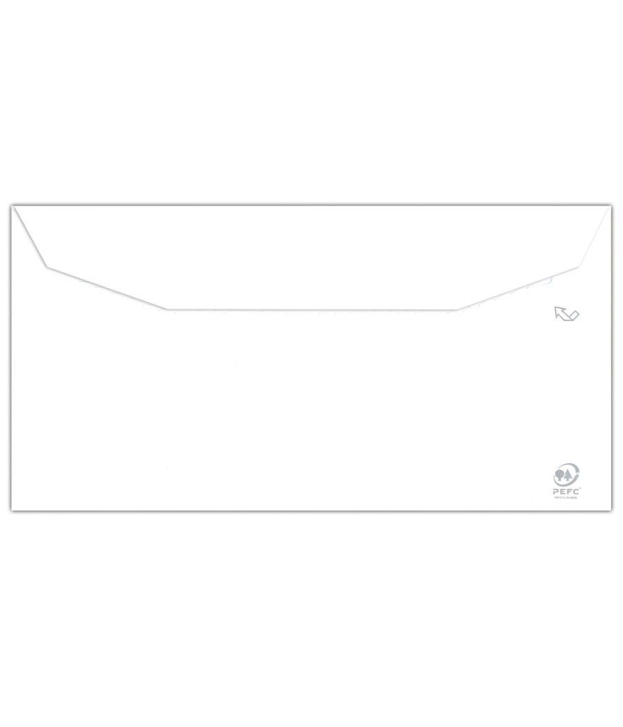 Sobre liderpapel blanco 115x225 mm solapa engomada papel offset 80 gr caja de 500 unidades - Imagen 1