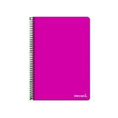 Cuaderno espiral liderpapel folio write tapa blanda 80h 60gr pauta 2,5 mm con margen color rosa - Imagen 1