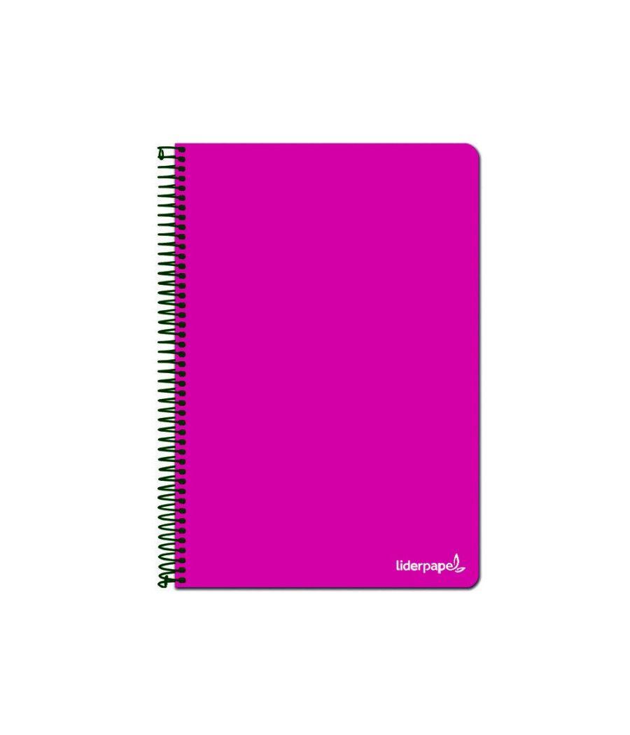 Cuaderno espiral liderpapel folio write tapa blanda 80h 60gr pauta 2,5 mm con margen color rosa - Imagen 1