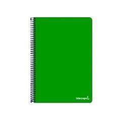 Cuaderno espiral liderpapel folio write tapa blanda 80h 60gr horizontal con margen color verde - Imagen 1