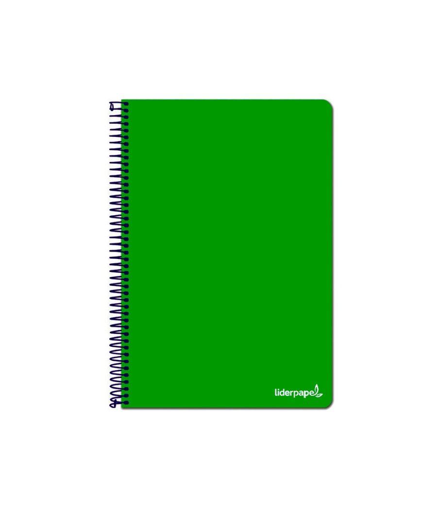 Cuaderno espiral liderpapel folio write tapa blanda 80h 60gr horizontal con margen color verde - Imagen 1