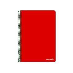 Cuaderno espiral liderpapel folio write tapa blanda 80h 60gr horizontal con margen color rojo - Imagen 1