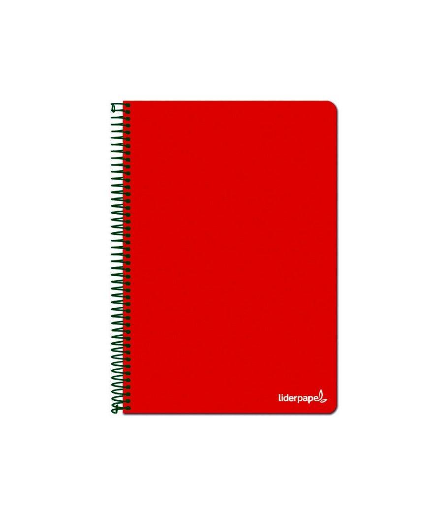 Cuaderno espiral liderpapel folio write tapa blanda 80h 60gr horizontal con margen color rojo - Imagen 1