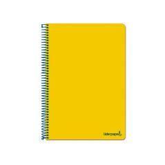 Cuaderno espiral liderpapel folio write tapa blanda 80h 60gr horizontal con margen color amarillo - Imagen 1