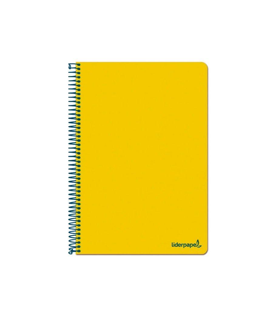 Cuaderno espiral liderpapel folio write tapa blanda 80h 60gr horizontal con margen color amarillo - Imagen 1