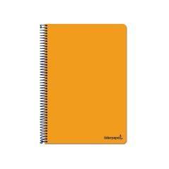 Cuaderno espiral liderpapel folio write tapa blanda 80h 60gr cuadro 4mm con margen color naranja - Imagen 1