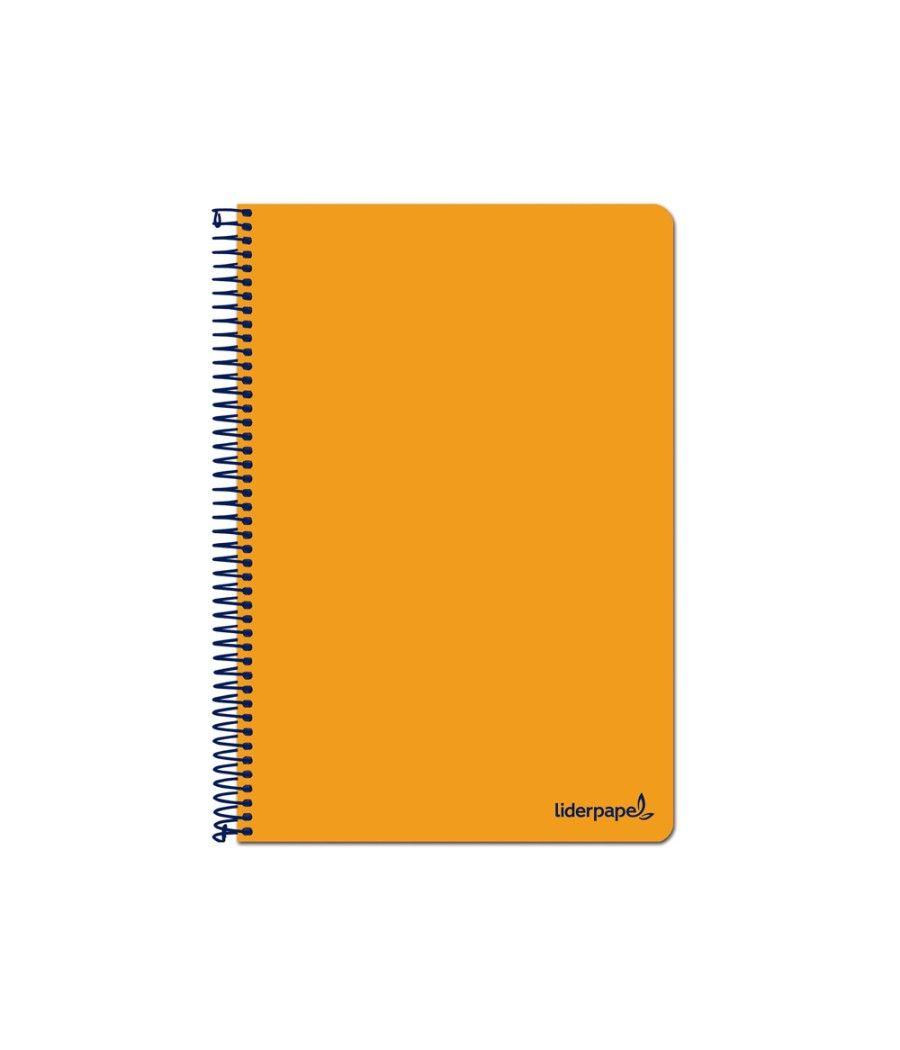 Cuaderno espiral liderpapel folio write tapa blanda 80h 60gr cuadro 4mm con margen color naranja - Imagen 1