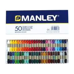 Lápices cera manley caja de 50 colores ref.150 - Imagen 1