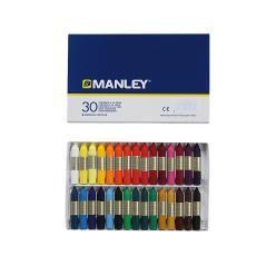 Lápices cera manley caja de 30 colores ref.130 - Imagen 1