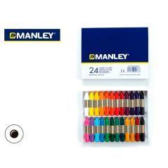 Lápices cera manley caja de 24 colores ref.124 - Imagen 1