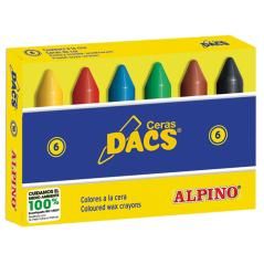 Lápices cera dacs caja de 6 colores - Imagen 1