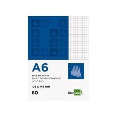 Bloc notas liderpapel cuadro 4mm a6 80 hojas 60g/m2 perforado - Imagen 1