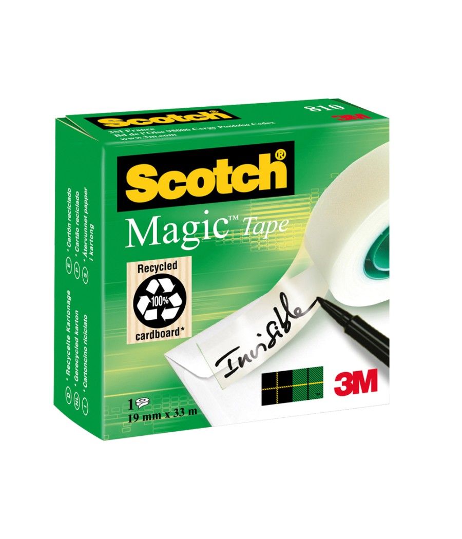 Cinta adhesiva scotch-magic 33 mt x 19 mm - Imagen 1