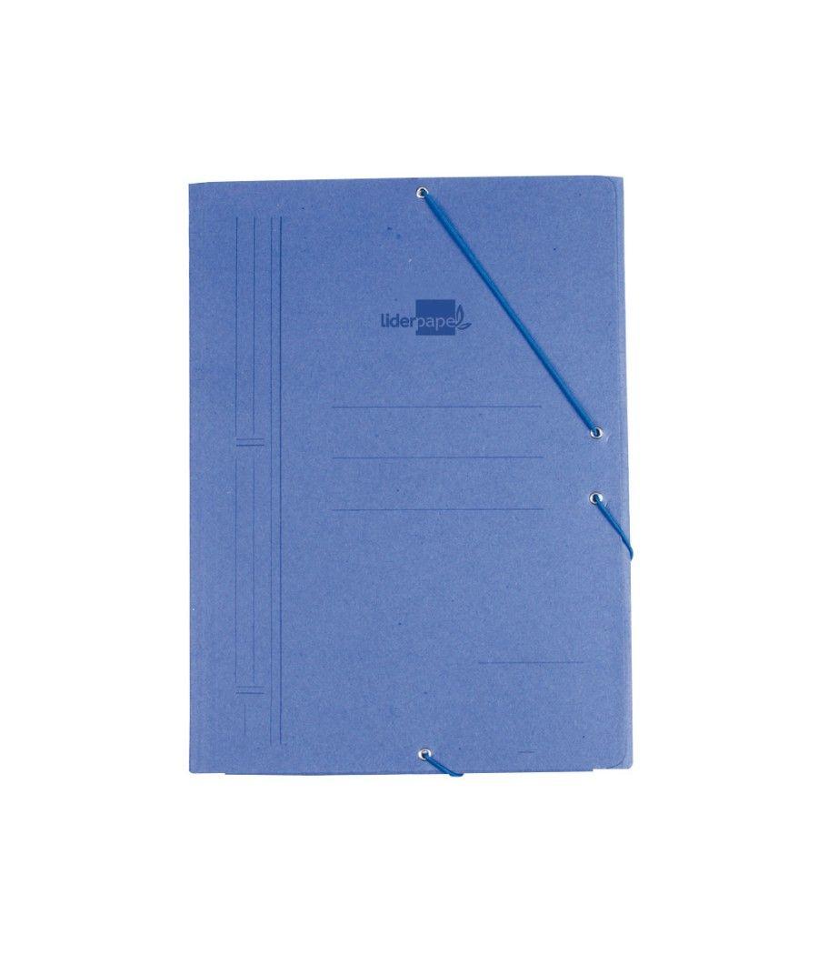 Carpeta liderpapel gomas folio sencilla cartón compacto azul - Imagen 1