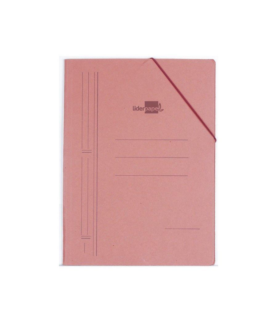 Carpeta liderpapel gomas folio 3 solapas cartón compacto cuero - Imagen 1