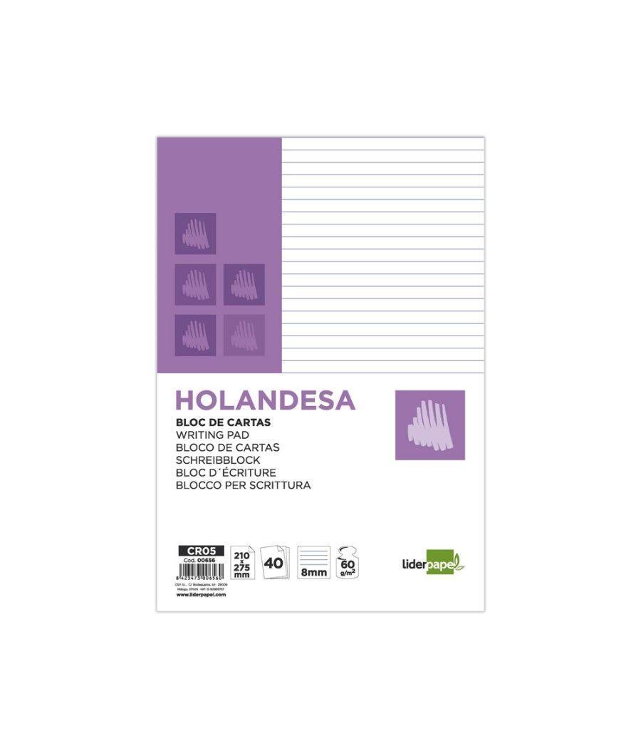 Bloc de cartas liderpapel rayado holandesa 40 hojas 60g/m2 - Imagen 1