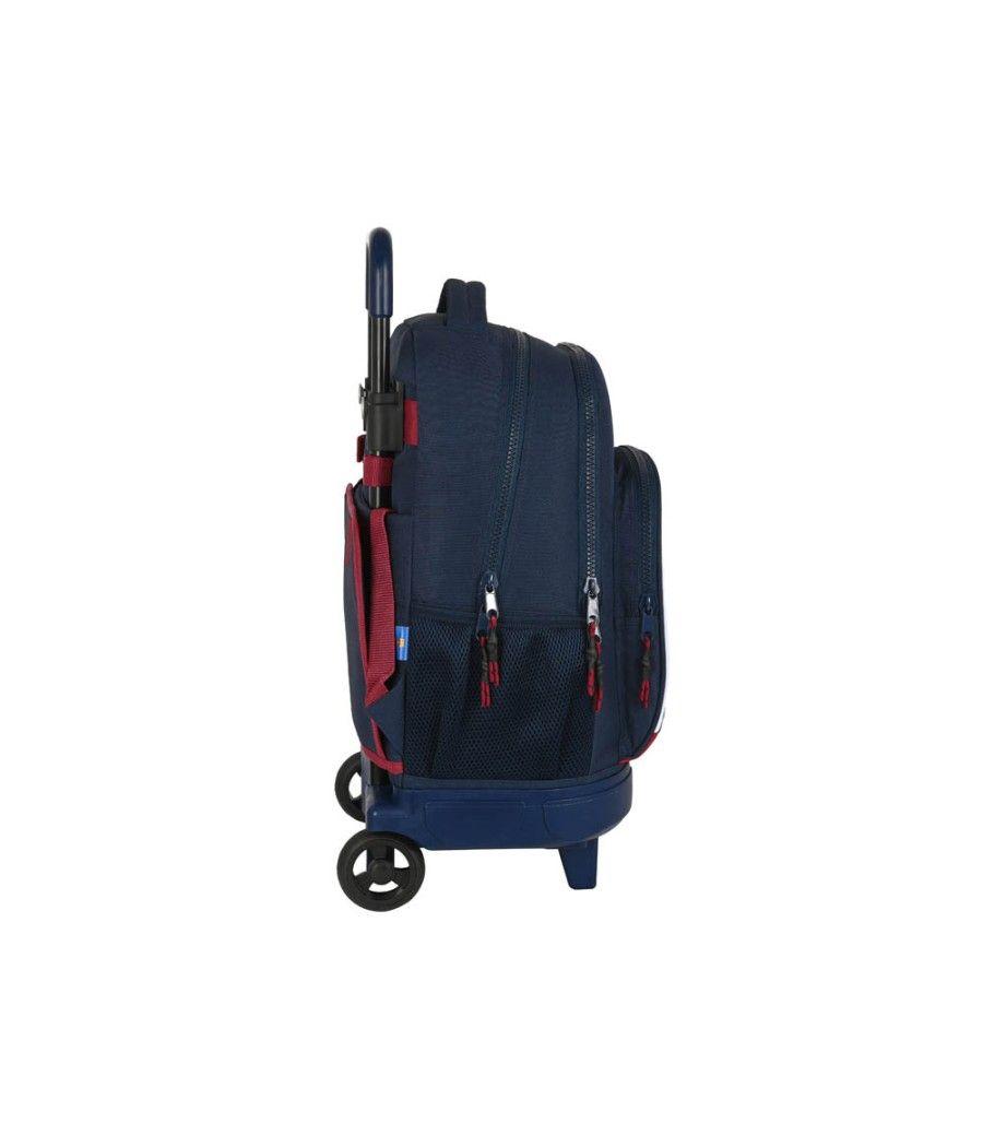 Cartera escolar safta con carro mochila grande con ruedas compact extraible 330x220x450 mm f.c. barcelona - Imagen 1
