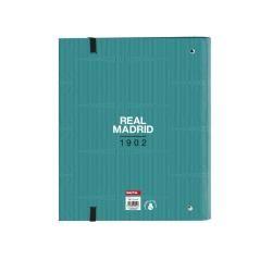 Carpeta con recambio safta din a4 tapa forrada 100 h 60 gr cuadro 5 mm 270x35x320 mm real madrid 3 equipacion - Imagen 1