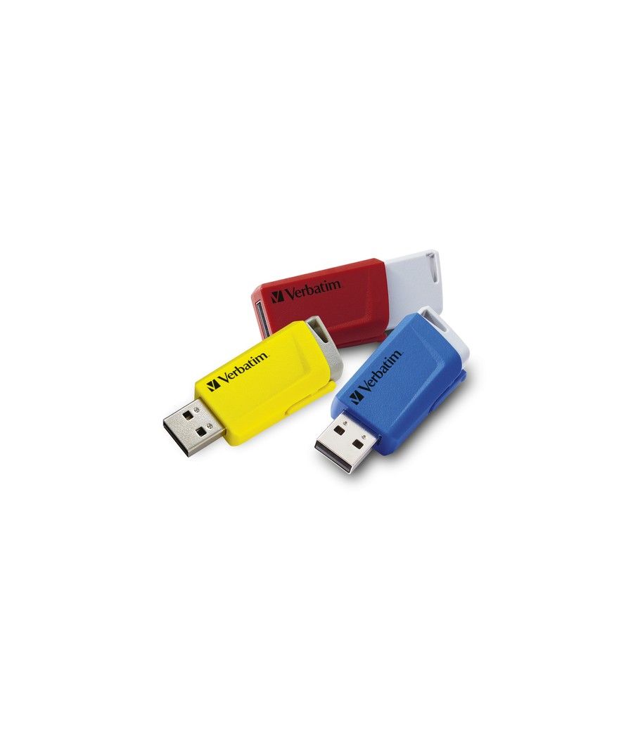 Verbatim Store 'n' Click - Unidad USB 3.2 GEN1 - 3x16 GB, Rojo/Azul/Amarillo - Imagen 1